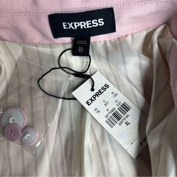 EXPRESS Pink Blazer Suit Jacket Loose Fit Double Breasted Lined Size XL NEW NWT - Picture 7 of 10